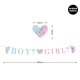 Gender Reveal Party Essentials Balloon Decoration Boy or Girl Banner Confetti Popper