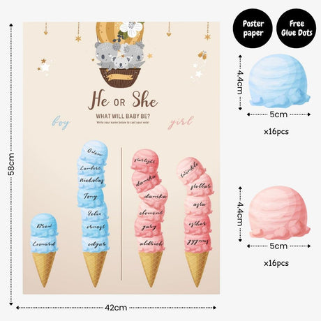 Gender Reveal Party Essentials Balloon Decoration Boy or Girl Banner Confetti Popper