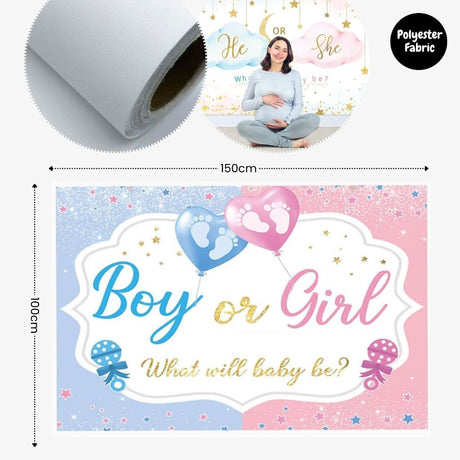 Gender Reveal Party Essentials Balloon Decoration Boy or Girl Banner Confetti Popper