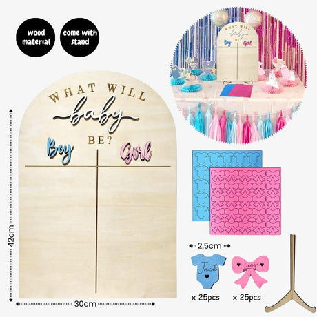 Gender Reveal Party Essentials Balloon Decoration Boy or Girl Banner Confetti Popper