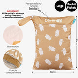 Personalised Wet Bag Waterproof Baby Diaper Bag Childcare Wash Bag Custom name