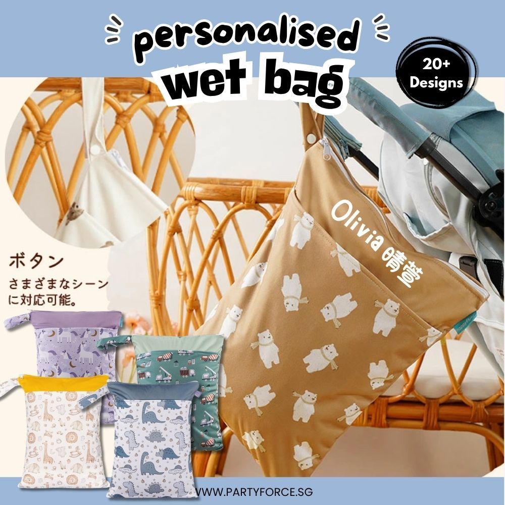 Personalised Wet Bag Waterproof Baby Diaper Bag Childcare Wash Bag Custom name