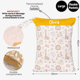 Personalised Wet Bag Waterproof Baby Diaper Bag Childcare Wash Bag Custom name