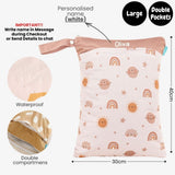 Personalised Wet Bag Waterproof Baby Diaper Bag Childcare Wash Bag Custom name