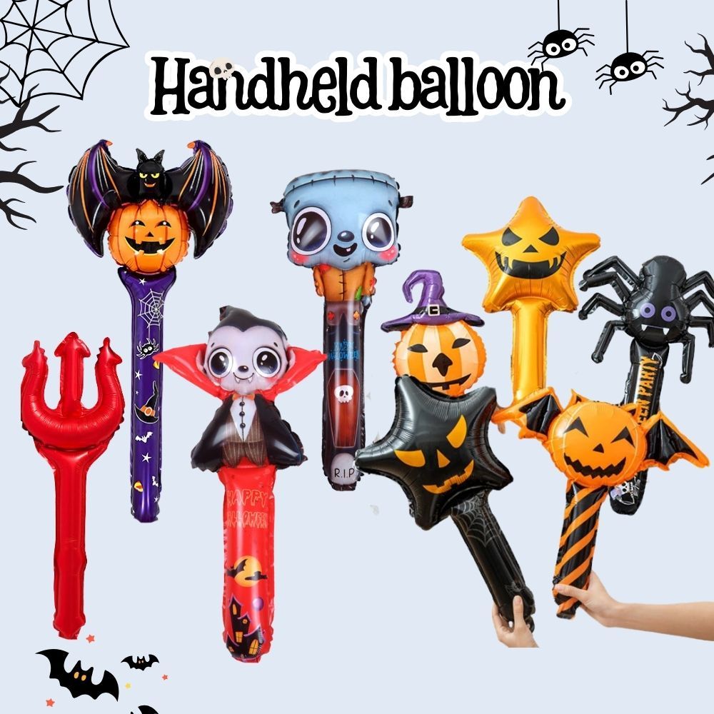 [SG Instock] Halloween Handheld Balloon Headband Dress Up Prop Foil Balloon Gift Party Decoration
