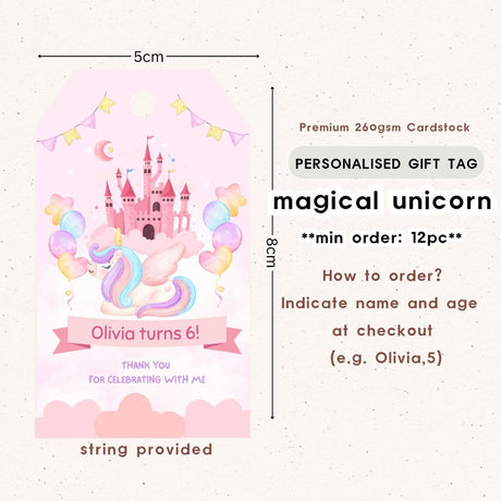 Personalised Gift Tag Custom Sticker for Birthday Party Favor Goodie Bag Corporate Gift