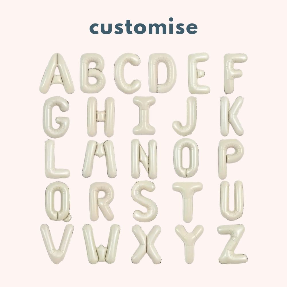 16 inch Sage Cream Caramel Number Letter Balloon