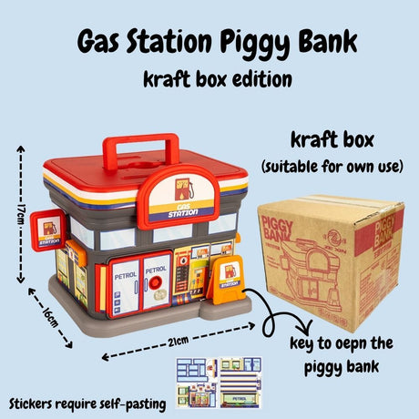 Creative Gift Kids Piggy Bank Gas Station Cafe Piggy Bank for Notes and coins