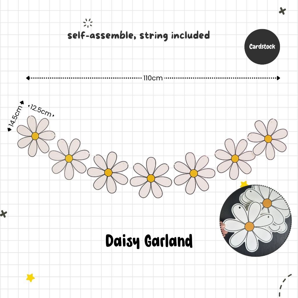 Daisy Theme Banner Balloon Party Decoration for Birthday Party