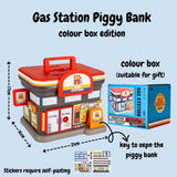 Creative Gift Kids Piggy Bank Gas Station Cafe Piggy Bank for Notes and coins