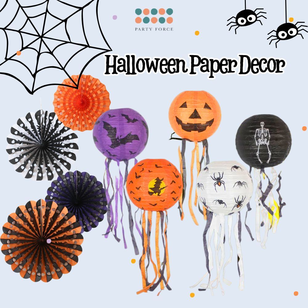 [SG Seller] Halloween Decoration Honeycomb party fan spider web for Halloween Party Decoration