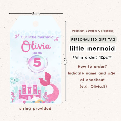 Personalised Gift Tag Custom Sticker for Birthday Party Favor Goodie Bag Corporate Gift