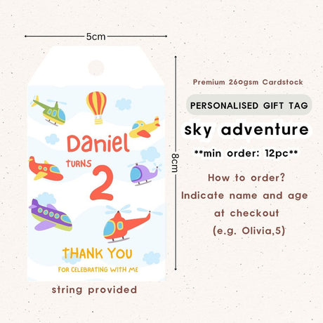 Personalised Gift Tag Custom Sticker for Birthday Party Favor Goodie Bag Corporate Gift