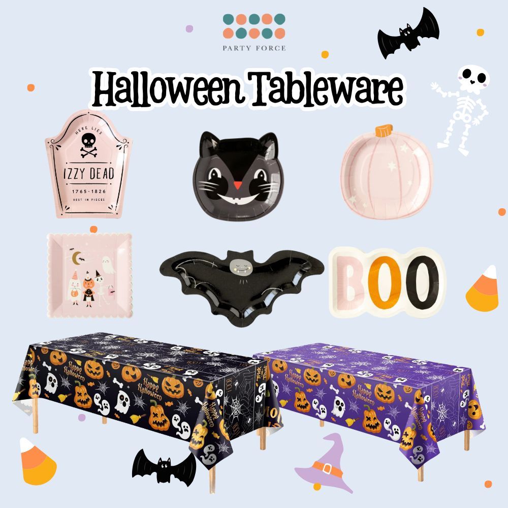 [SG Seller] Disposable Halloween Tableware paper plates Tablecloth