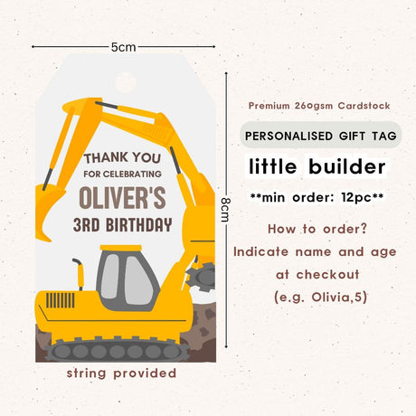 Personalised Gift Tag Custom Sticker for Birthday Party Favor Goodie Bag Corporate Gift