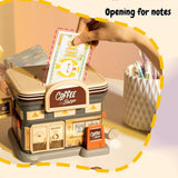 Creative Gift Kids Piggy Bank Gas Station Cafe Piggy Bank for Notes and coins