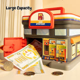Creative Gift Kids Piggy Bank Gas Station Cafe Piggy Bank for Notes and coins