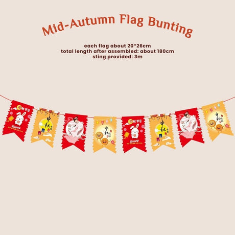 Mid autumn Festival Banner Garland Lantern Riddles Hanging Decoration