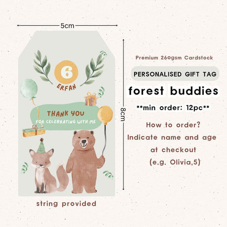 Personalised Gift Tag Custom Sticker for Birthday Party Favor Goodie Bag Corporate Gift