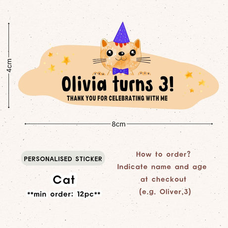 Personalised Gift Tag Custom Sticker for Birthday Party Favor Goodie Bag Corporate Gift