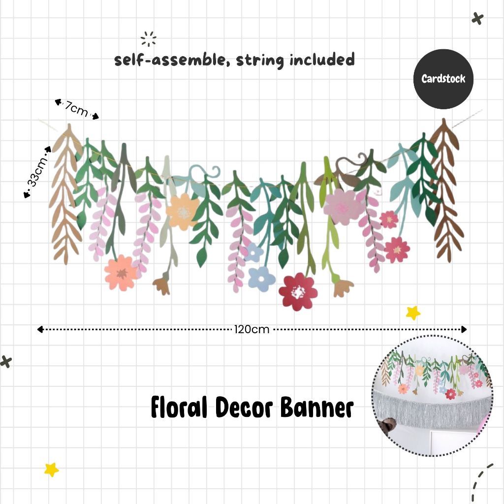 Daisy Theme Banner Balloon Party Decoration for Birthday Party