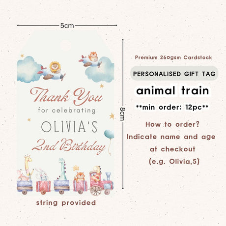 Personalised Gift Tag Custom Sticker for Birthday Party Favor Goodie Bag Corporate Gift