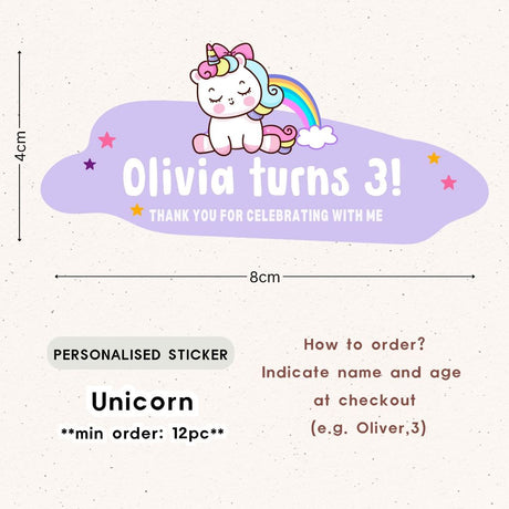 Personalised Gift Tag Custom Sticker for Birthday Party Favor Goodie Bag Corporate Gift