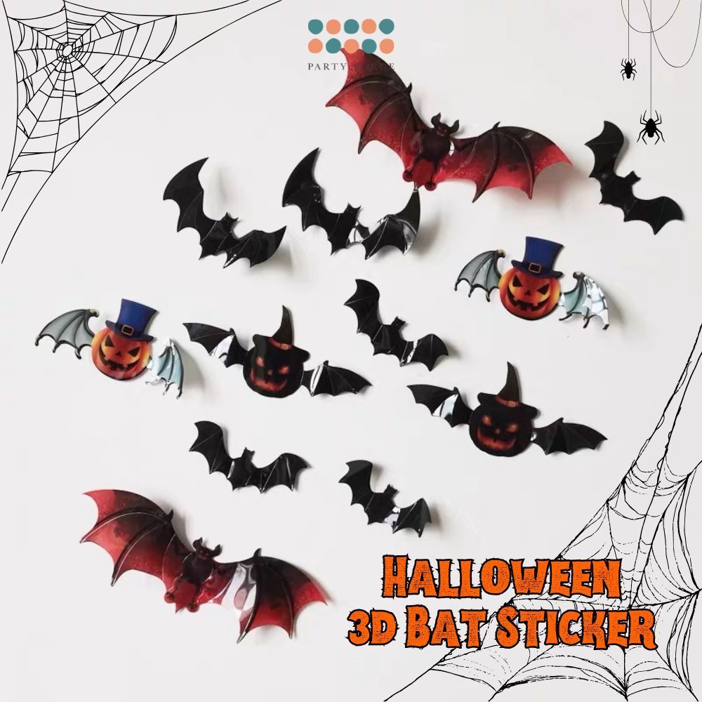 Halloween 3D Bat & Spider Wall Stickers