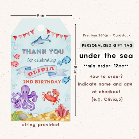 Personalised Gift Tag Custom Sticker for Birthday Party Favor Goodie Bag Corporate Gift