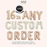 16 inch Sage Cream Caramel Number Letter Balloon