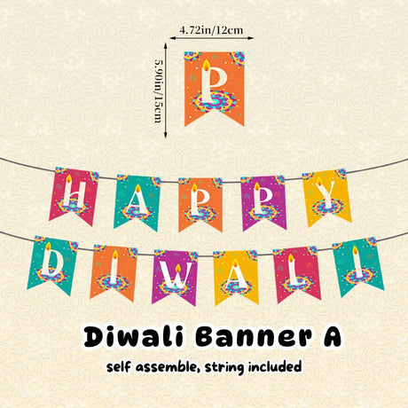 Deepavali Decoration Diwali Candle Banner 3m x 3m drop down curtain light decor