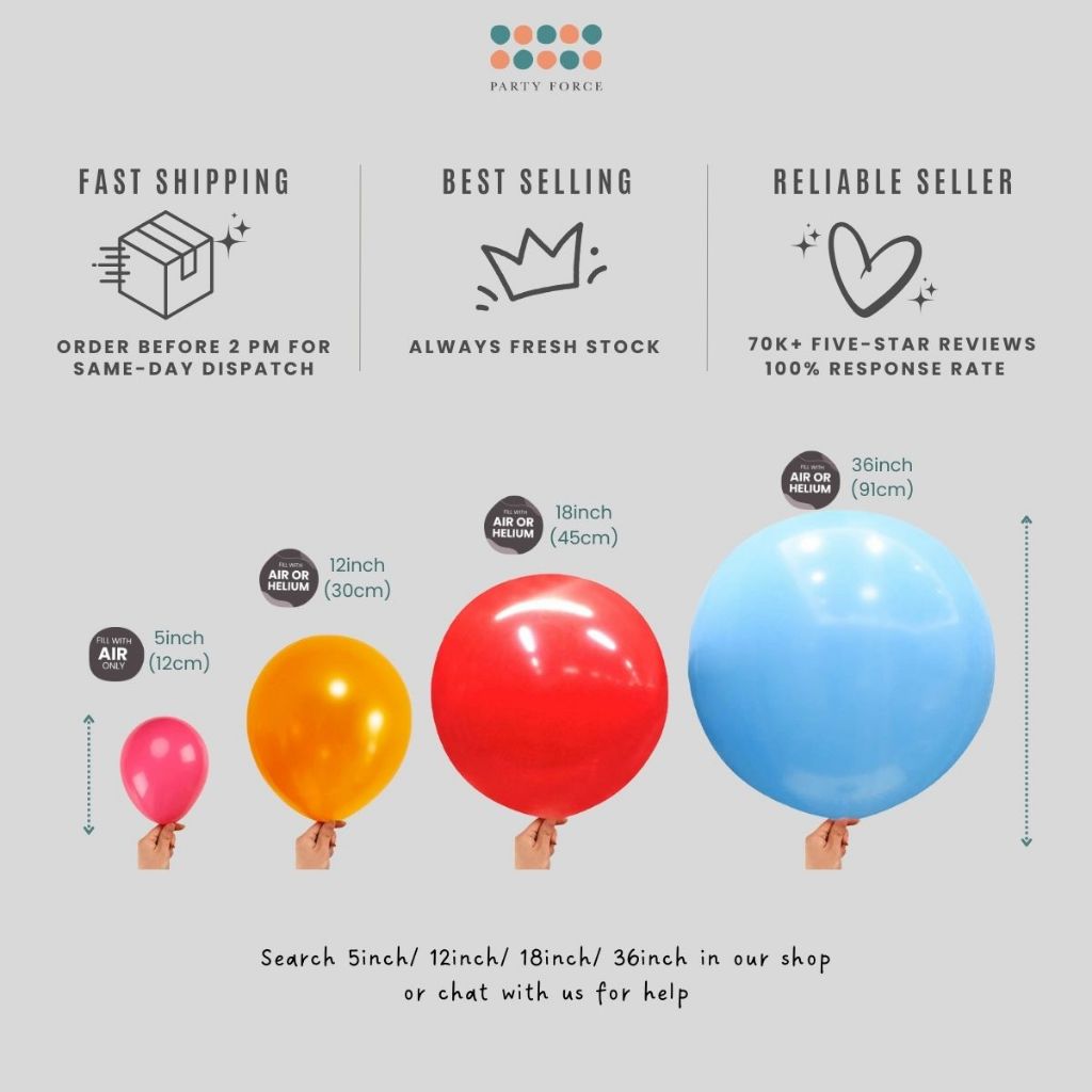 [SG Instock] Pastel Latex Balloon 12 inch 5 inch Helium Grade Balloon for Birthday Party Decoration