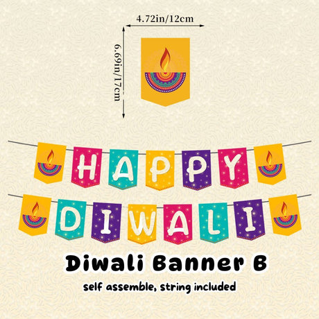 Deepavali Decoration Diwali Candle Banner 3m x 3m drop down curtain light decor