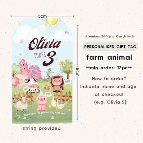 Personalised Gift Tag Custom Sticker for Birthday Party Favor Goodie Bag Corporate Gift