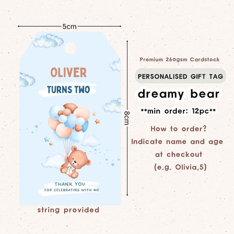 Personalised Gift Tag Custom Sticker for Birthday Party Favor Goodie Bag Corporate Gift