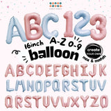 16 inch Baby Blue Baby Pink Number Letter Balloon