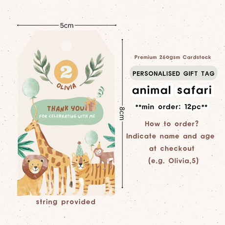 Personalised Gift Tag Custom Sticker for Birthday Party Favor Goodie Bag Corporate Gift