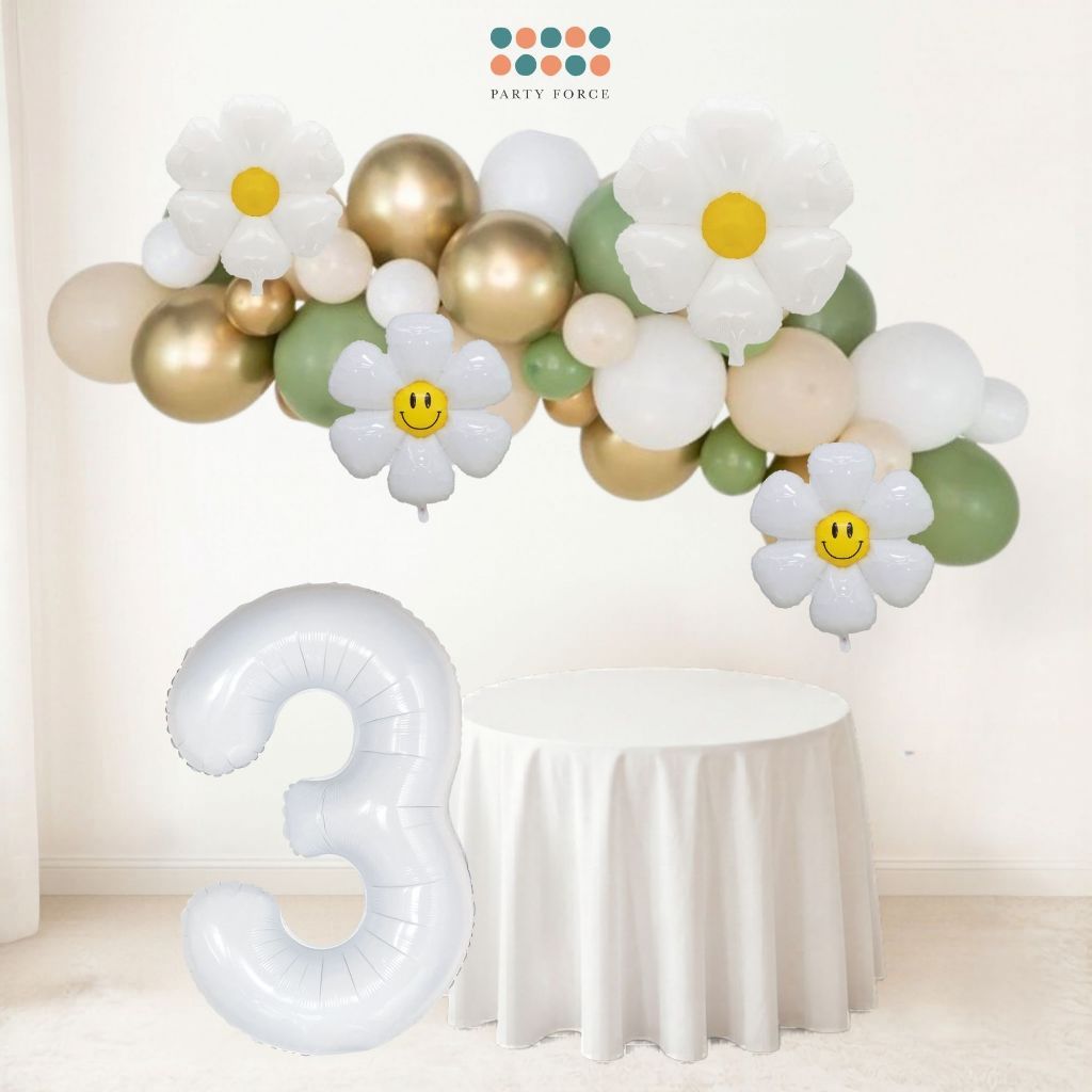 Daisy Theme Banner Balloon Party Decoration for Birthday Party