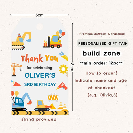 Personalised Gift Tag Custom Sticker for Birthday Party Favor Goodie Bag Corporate Gift