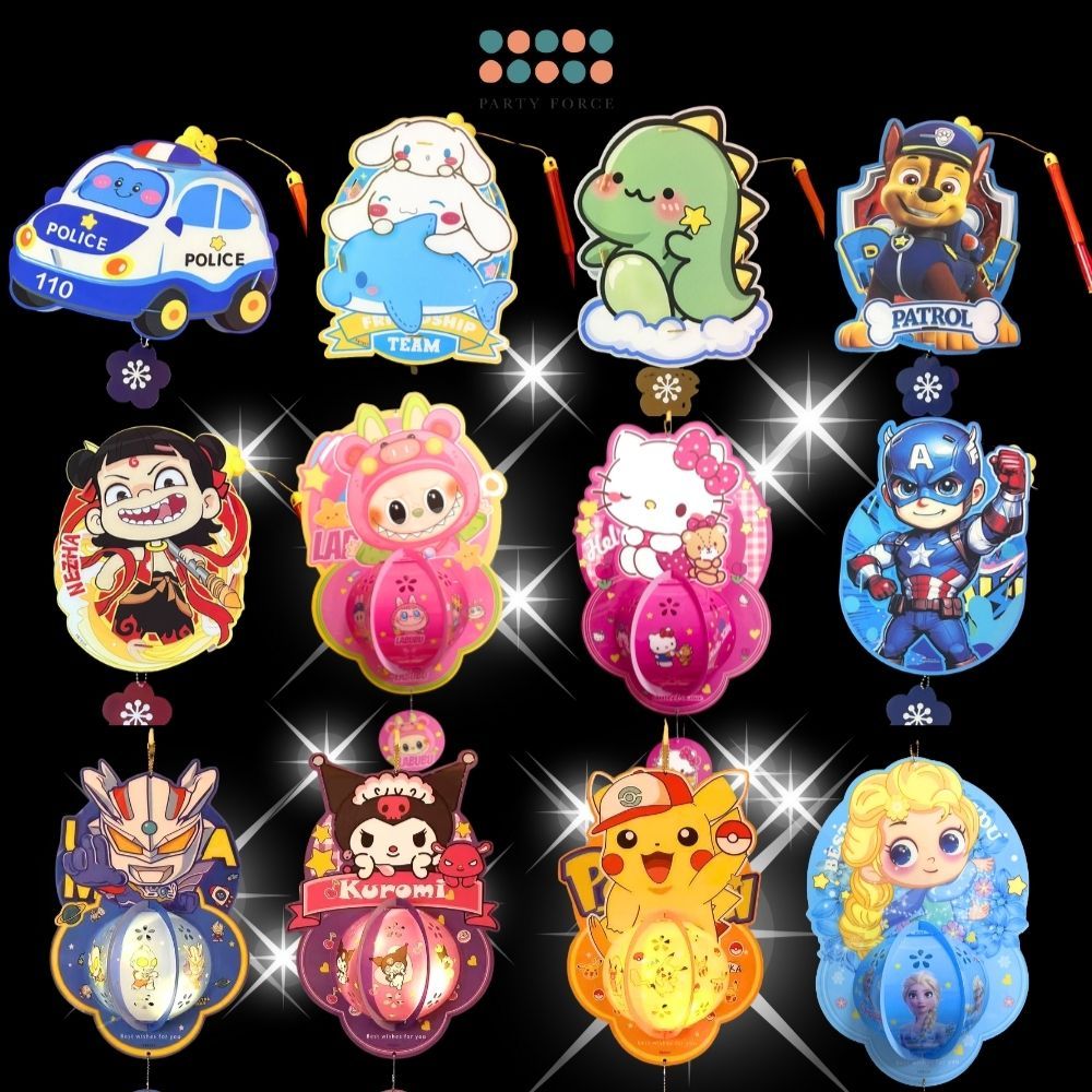 [SG Seller] - Mid Autumn Festival Kids DIY Lantern Cartoon Character PVC WaterProof Lantern