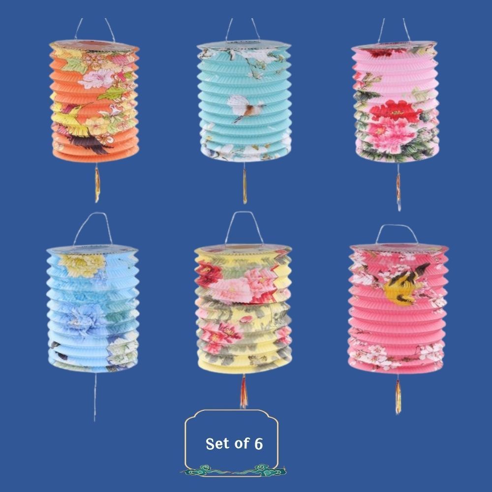 Mid Autumn 6pcs Set Traditional paper lantern candle lantern