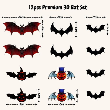 [SG Seller] Halloween Bat Wall Stickers backdrop decoration for Halloween party display event