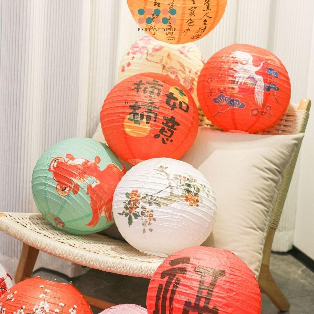 Round Antique Design Paper Lantern mid autumn festival decoration event