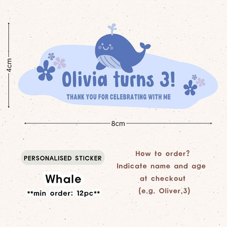 Personalised Gift Tag Custom Sticker for Birthday Party Favor Goodie Bag Corporate Gift