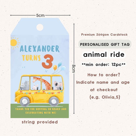 Personalised Gift Tag Custom Sticker for Birthday Party Favor Goodie Bag Corporate Gift