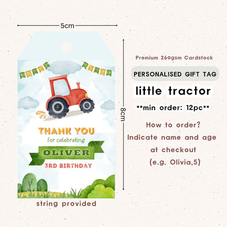 Personalised Gift Tag Custom Sticker for Birthday Party Favor Goodie Bag Corporate Gift