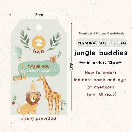 Personalised Gift Tag Custom Sticker for Birthday Party Favor Goodie Bag Corporate Gift