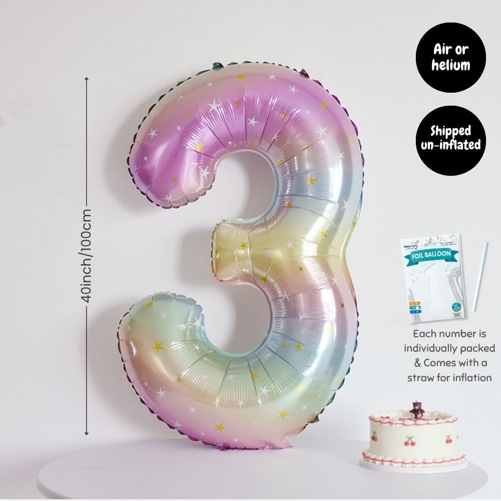 Rainbow Colour Theme Birthday Banner Balloon Candle Party Decoration