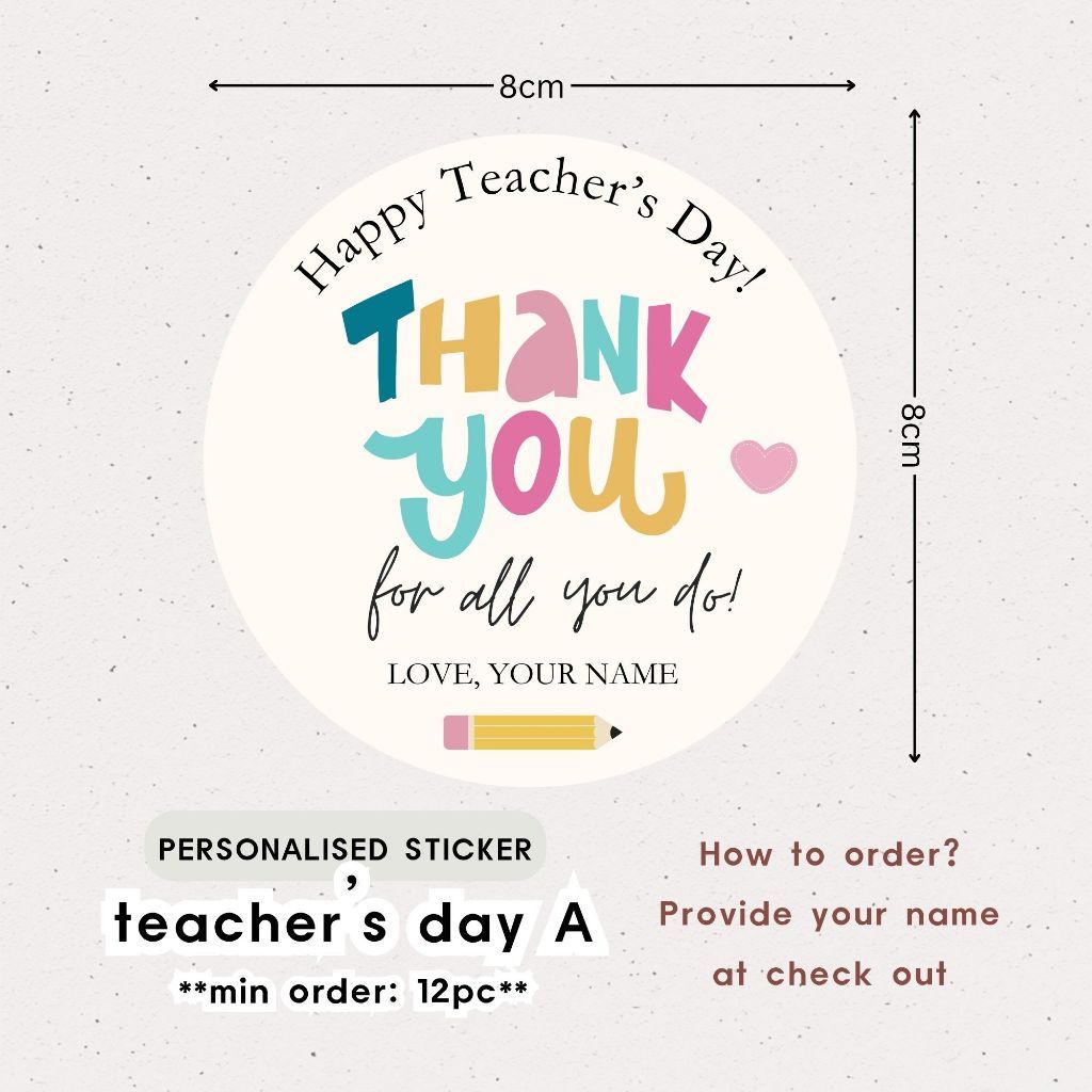 Teacher's Day Gift Card Gift Tag Sticker