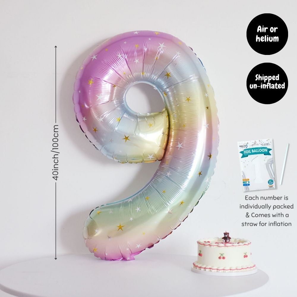Rainbow Colour Theme Birthday Banner Balloon Candle Party Decoration